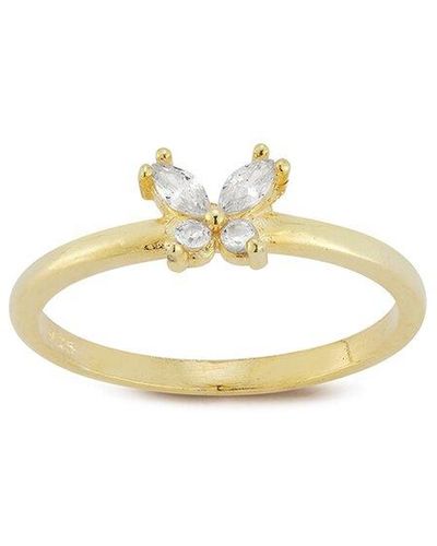 Glaze Jewelry 14k Over Silver Cz Butterfly Ring - Metallic