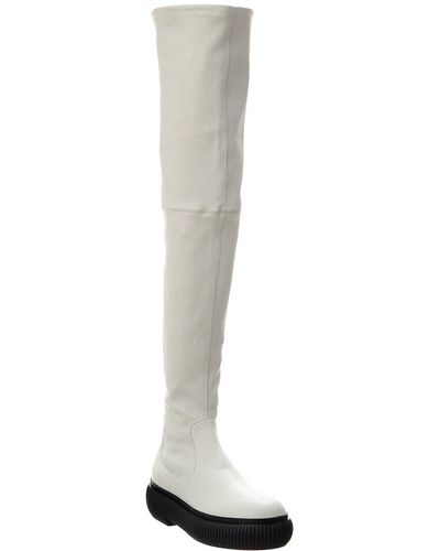 Lanvin Arpege Leather Thigh-High Boot - White