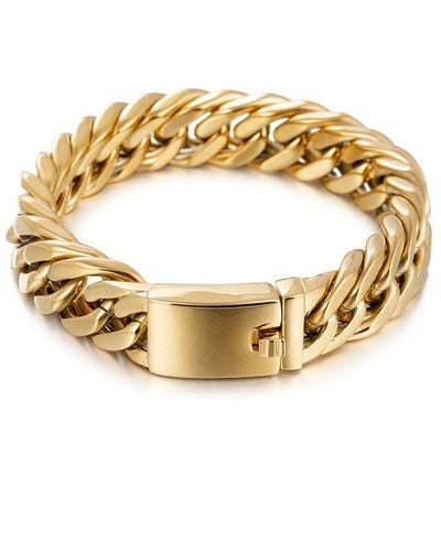 Eye Candy LA Luxe Collection Christian 18k Gold Plated Titanium Chain Bracelet - Metallic