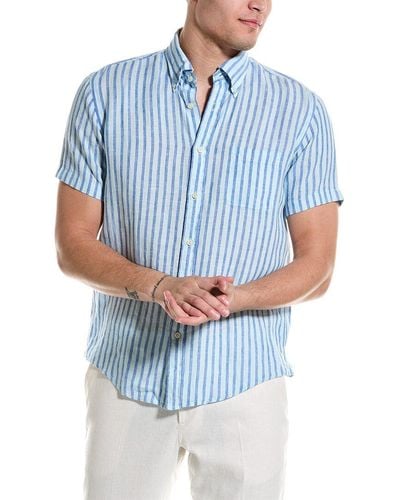 Brooks Brothers Regular Fit Linen Shirt - Blue
