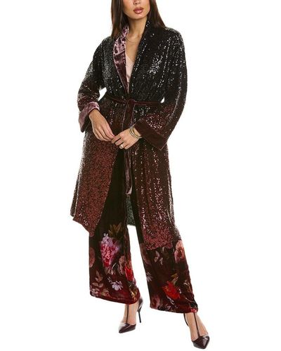 Johnny Was Sequin Burgundy Alexia Kimono - Multicolor
