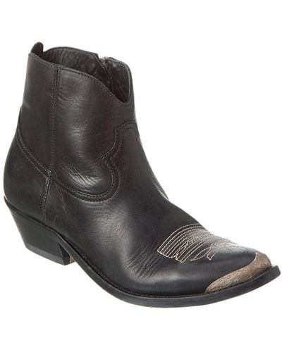 Golden Goose Western Leather Cowboy Boot - Black