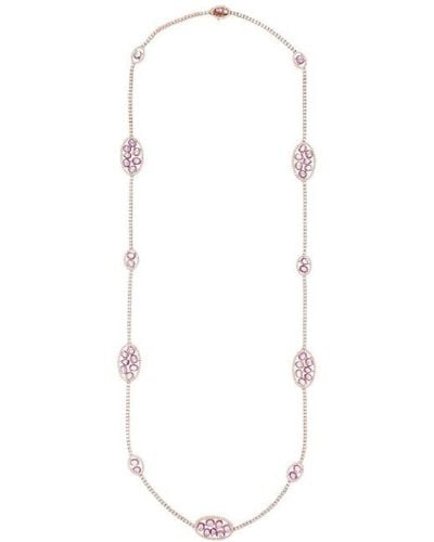 Diana M. Jewels Fine Jewelry 18k Rose Gold 24.00 Ct. Tw. Diamond & Pink Sapphire Necklace - White