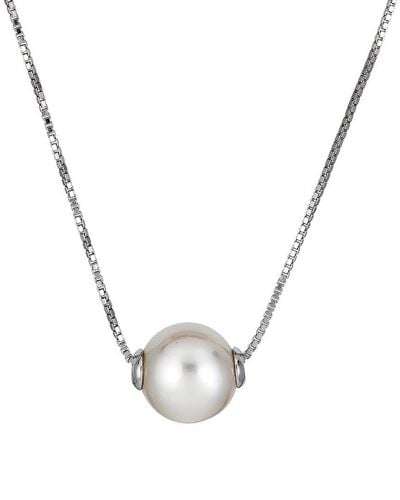 Belpearl Silver 9-10mm Pearl Pendant Necklace - Metallic