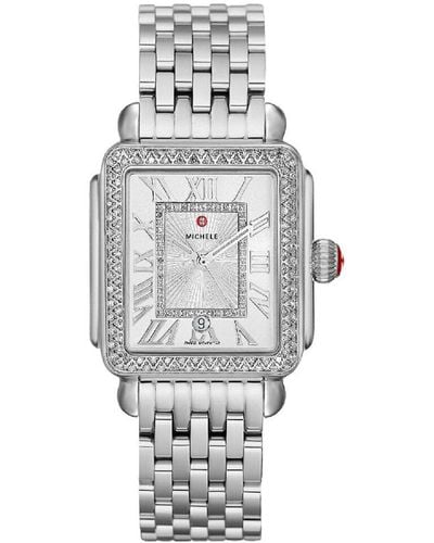 Michele Deco Madison Diamond Watch - Gray