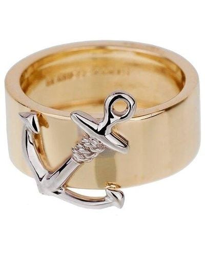 Hermès 18K Two-Tone Anchor Ring (Authentic Pre-Owned) - White