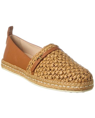 Tod's Gomma Raffia & Leather Loafer - Brown