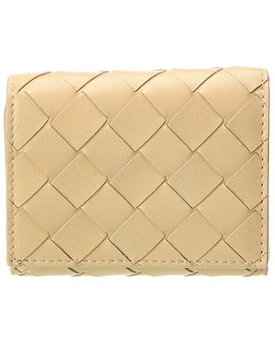 Bottega Veneta Intrecciato Leather Trifold Wallet - Natural
