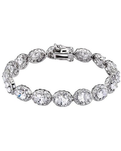Genevive Jewelry Silver Cz Tennis Bracelet - Metallic