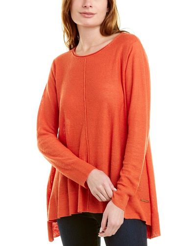 Donna Karan High-low Linen Pullover - Red