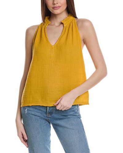 Michael Stars Viola Split Neck Tank - Orange