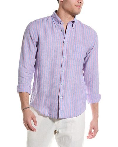 Brooks Brothers Regular Fit Linen Shirt - Purple