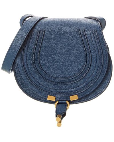 Chloé Marcie Small Leather Saddle Bag - Blue