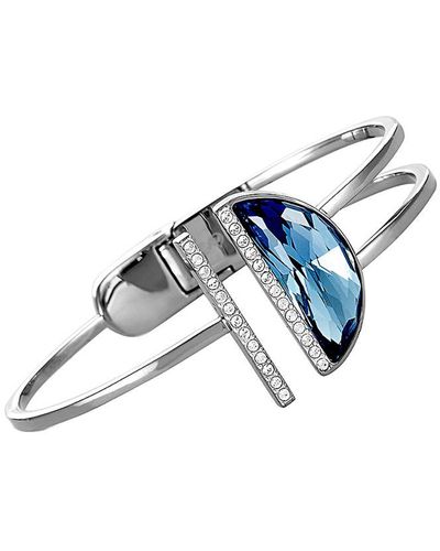 Swarovski Glow Crystal Bangle Openwork Bracelet - Blue
