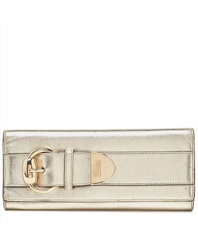 Gucci Leather Romy Clutch (Authentic Pre-Owned) - Metallic