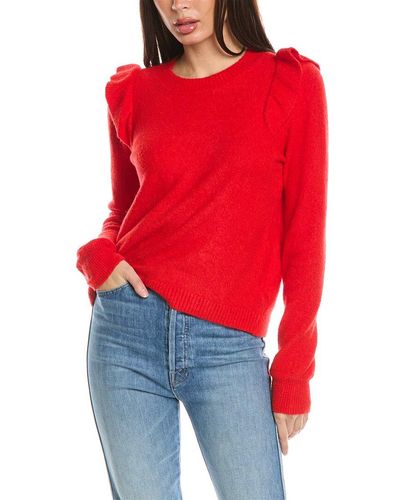 Lilla P Easy Ruffle Crewneck Sweater - Red