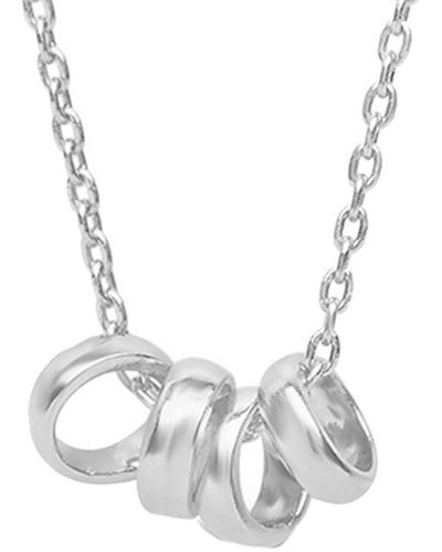 Sterling Forever Silver Four Ring Necklace - White