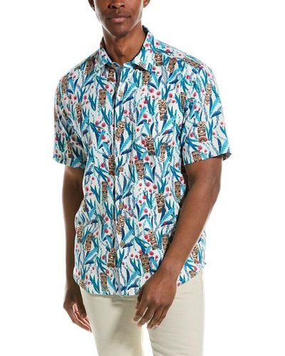 Tommy Bahama Nan-tiki Silk-blend Shirt - Blue