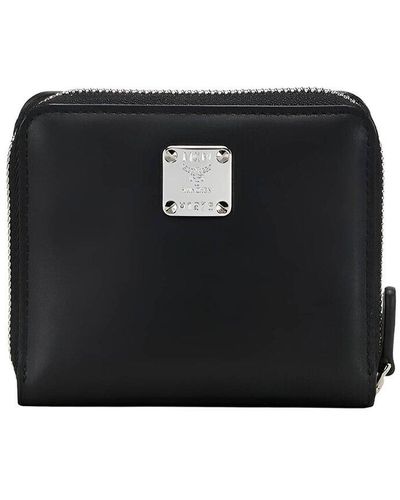 MCM Contrast Leather Bifold Wallet - Black