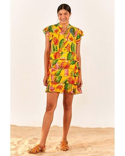 FARM Rio Beaks & Bananas Mini Dress - Orange