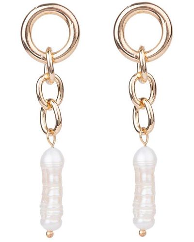 Saachi 4-5Mm Pearl Rice Pearl Chain Earrings - White