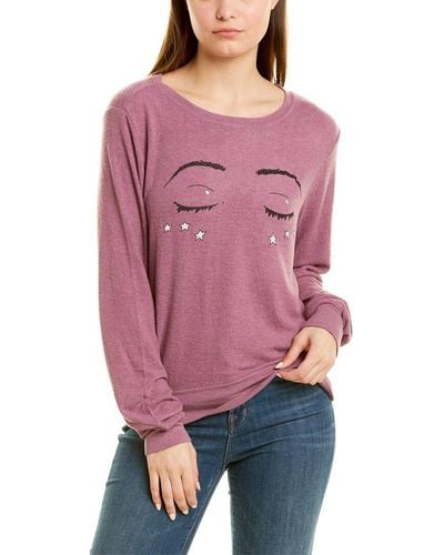 Wildfox Sleeping Beauty Baggy Beach Sweater Sweatshirt - Purple