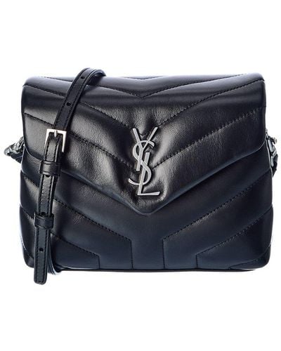 Saint Laurent Mini Loulou Matelassé Leather Crossbody Bag - Black