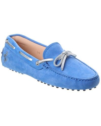 Tod's X Ferrari Gommino Suede Loafer - Blue