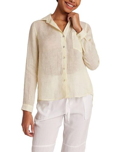 Bella Dahl Pocket Button Down Linen Shirt - Natural