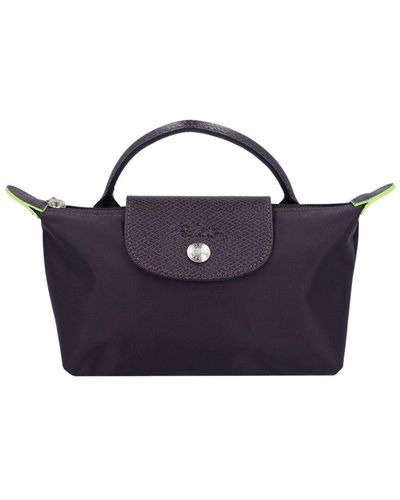 Longchamp Le Pliage Canvas & Leather Beauty Case - Blue