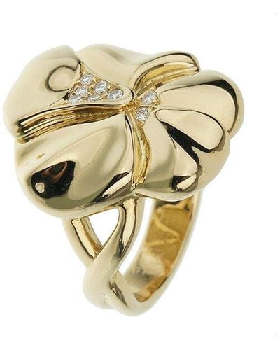 Hermès 18K 0.12 Ct. Tw. Diamond Flower Ring (Authentic Pre-Owned) - White