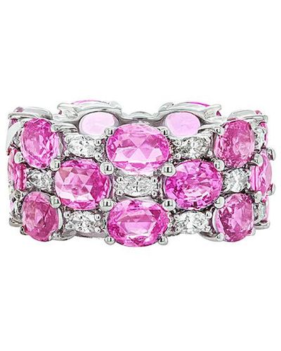 Diana M. Jewels Fine Jewelry 18k 8.39 Ct. Tw. Diamond & Sapphire Ring - Pink