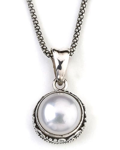 Samuel B. Silver 10mm Pearl Necklace - Metallic
