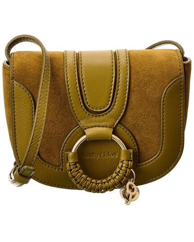 See By Chloé Hana Mini Leather & Suede Crossbody - Green