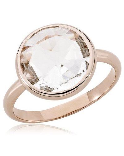 Genevive Jewelry 18k Rose Gold Vermeil Cz Ring - White