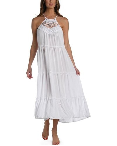 La Blanca Coastal Covers Halter Midi Dress - White