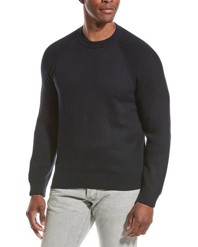 Vince Mixed Rib Crewneck Sweater - Black