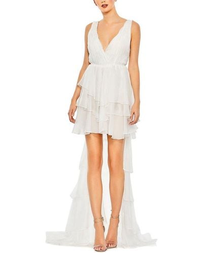 Mac Duggal Blouson Dress - White