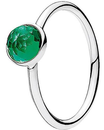 PANDORA Silver & Crystal May Ring - Blue