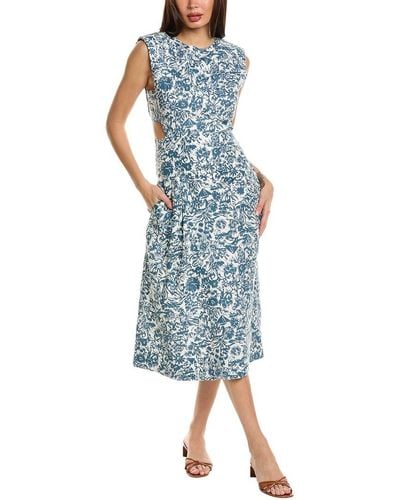 Joie Ember Linen Midi Dress - Blue