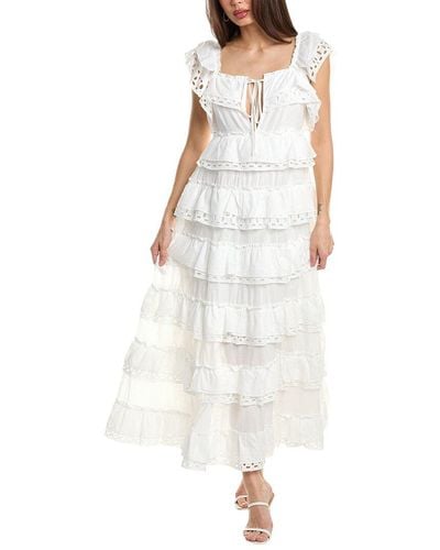 Beulah London Tiered Maxi Dress - White