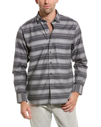 Tommy Bahama Lazlo Ombre Stripe Silk-blend Shirt - Gray