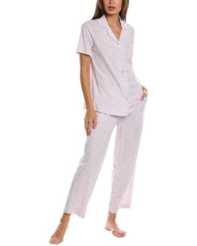 Carole Hochman 2Pc Notch Collar Capri Pyjama Set - White