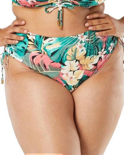 Coco Reef Inspire Shirred High Waist Bikini Bottom - Green