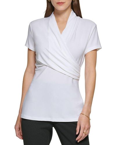 DKNY Side Ruched Top - White