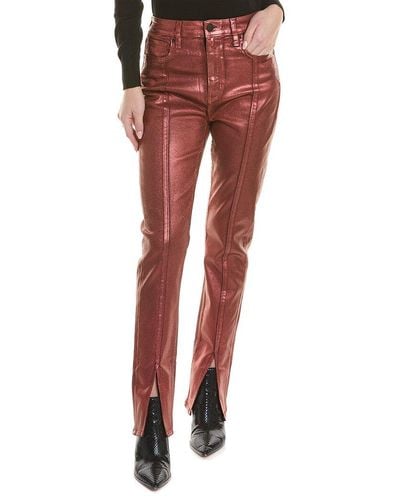 Hudson Jeans Harlow Ultra High-rise Cinnamon Glitter Cigarette Jean - Red