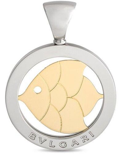 BVLGARI 18K & Stainless Steel Pendant (Authentic Pre-Owned) - White