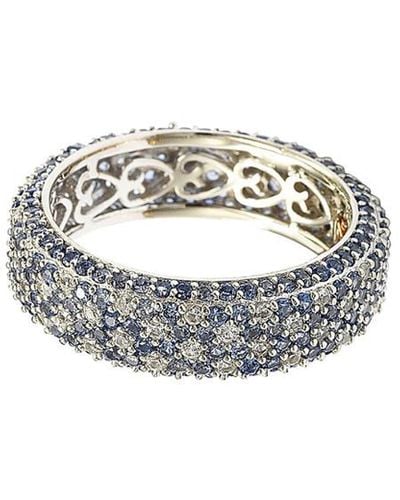 Suzy Levian 18k & Silver 4.67 Ct. Tw. Sapphire Eternity Ring - White