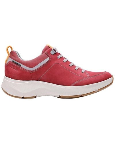 Clarks Wave2.0 Lace. Leather Shoe - Red