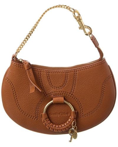 See By Chloé See Pebbled Leather Tote Bag - Brown